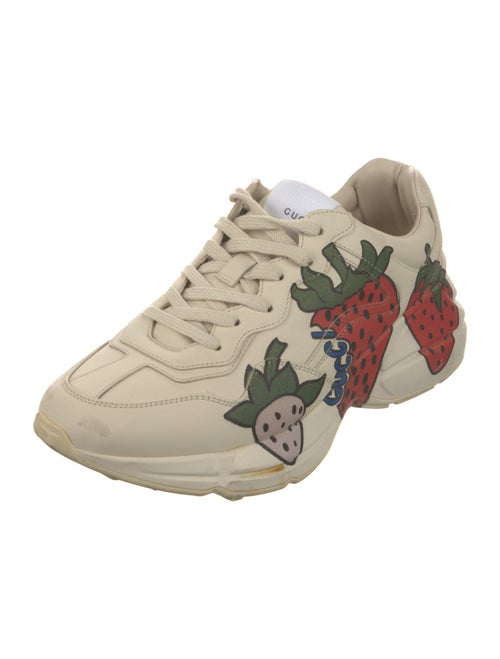 Gucci Leather Graphic Print Chunky Sneakers