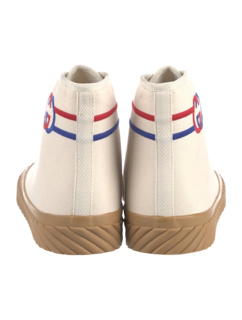 Gucci Interlocking G Logo Canvas Lace-Up Boots