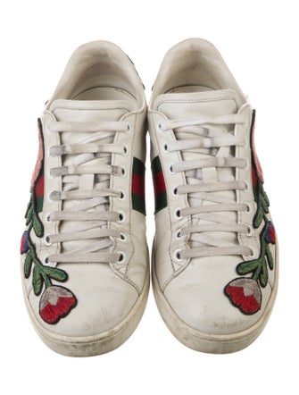 Gucci Web Accent Leather Sneakers