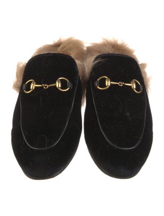 Gucci Horsebit Accent Velvet Mules