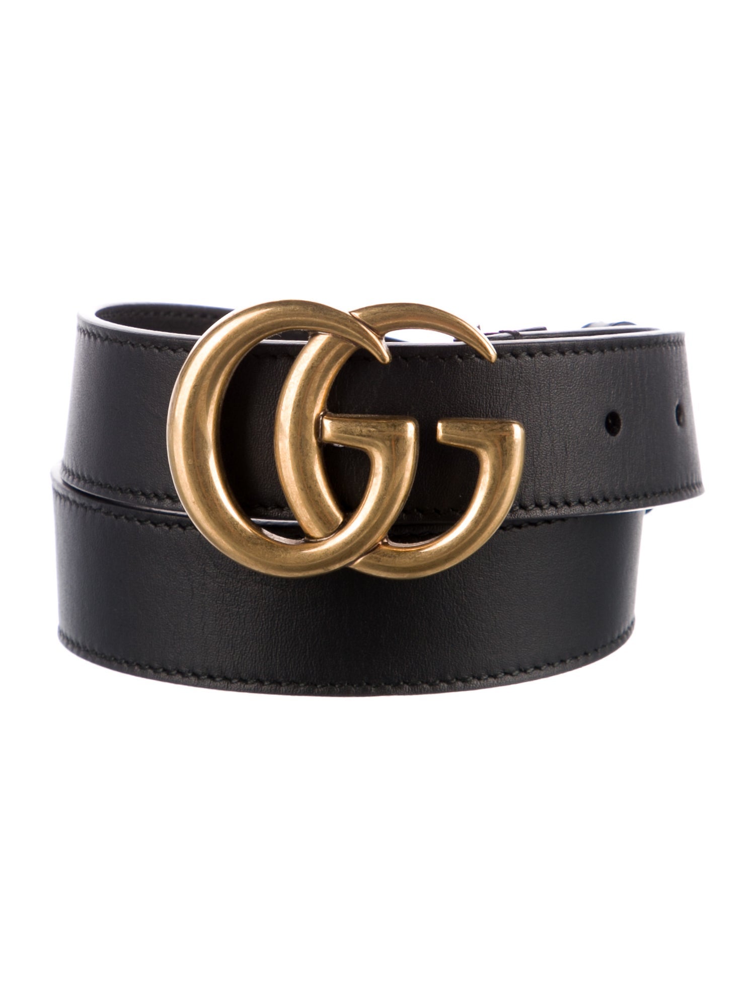 Gucci Double G Logo Leather Belt