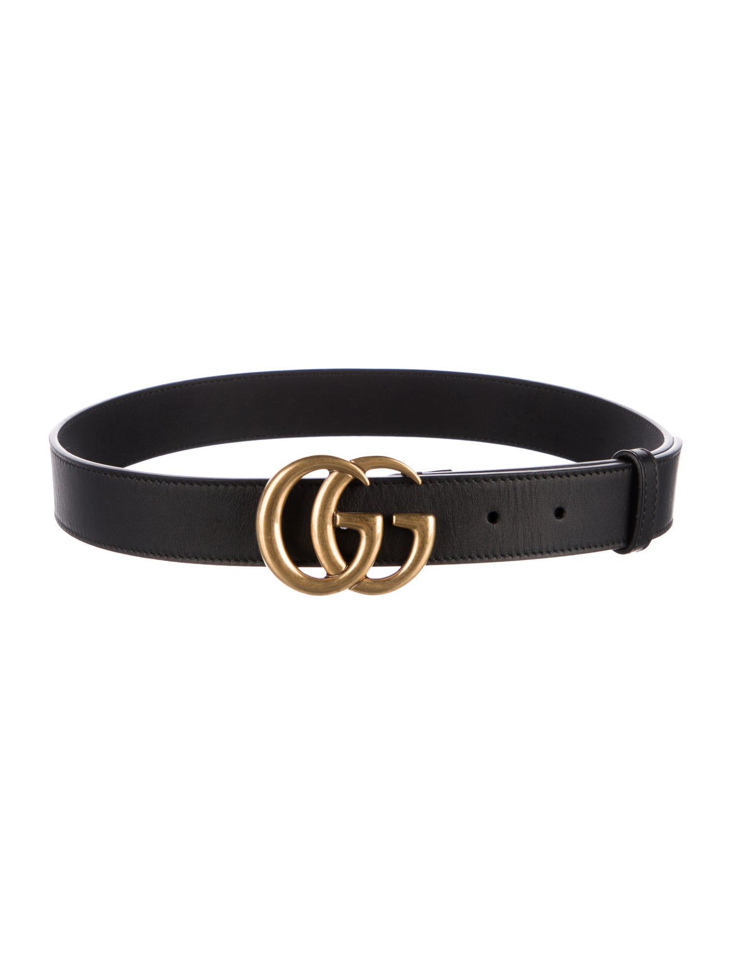 Gucci Double G Logo Leather Belt