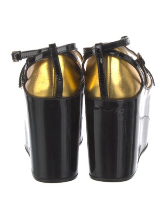 Gucci Patent Leather Colorblock Pattern Mules