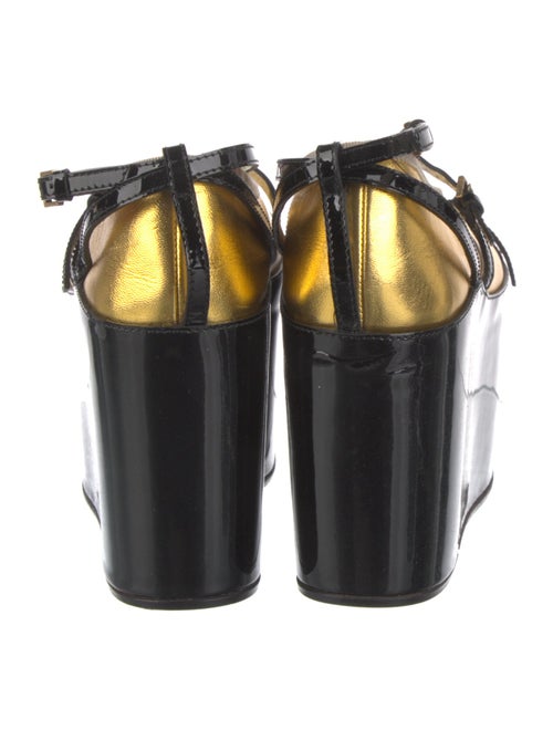 Gucci Patent Leather Colorblock Pattern Mules