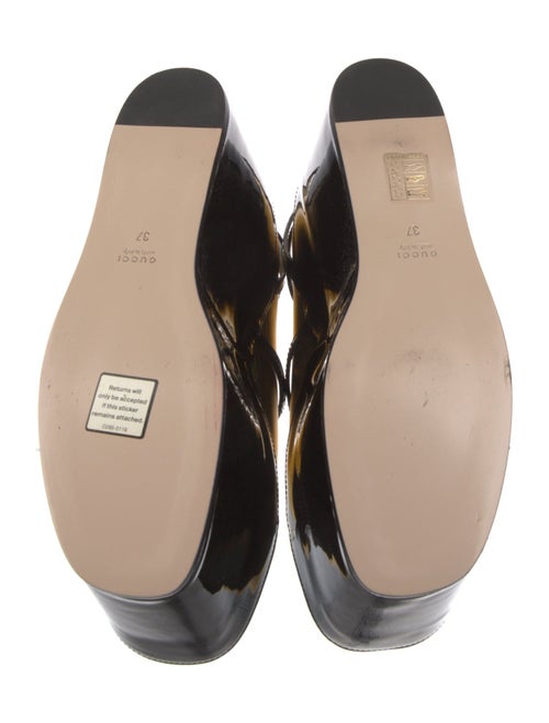 Gucci Patent Leather Colorblock Pattern Mules