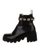Gucci Double G Logo Leather Combat Boots