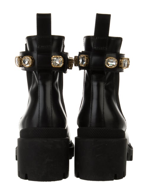 Gucci Double G Logo Leather Combat Boots