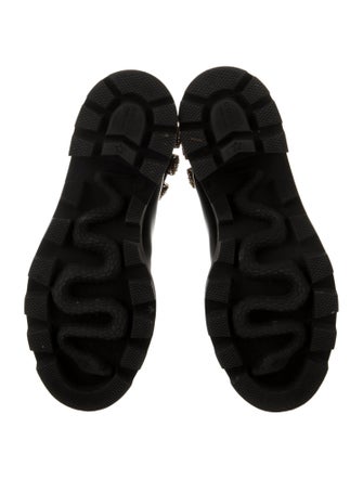 Gucci Double G Logo Leather Combat Boots