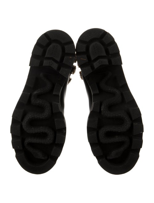 Gucci Double G Logo Leather Combat Boots