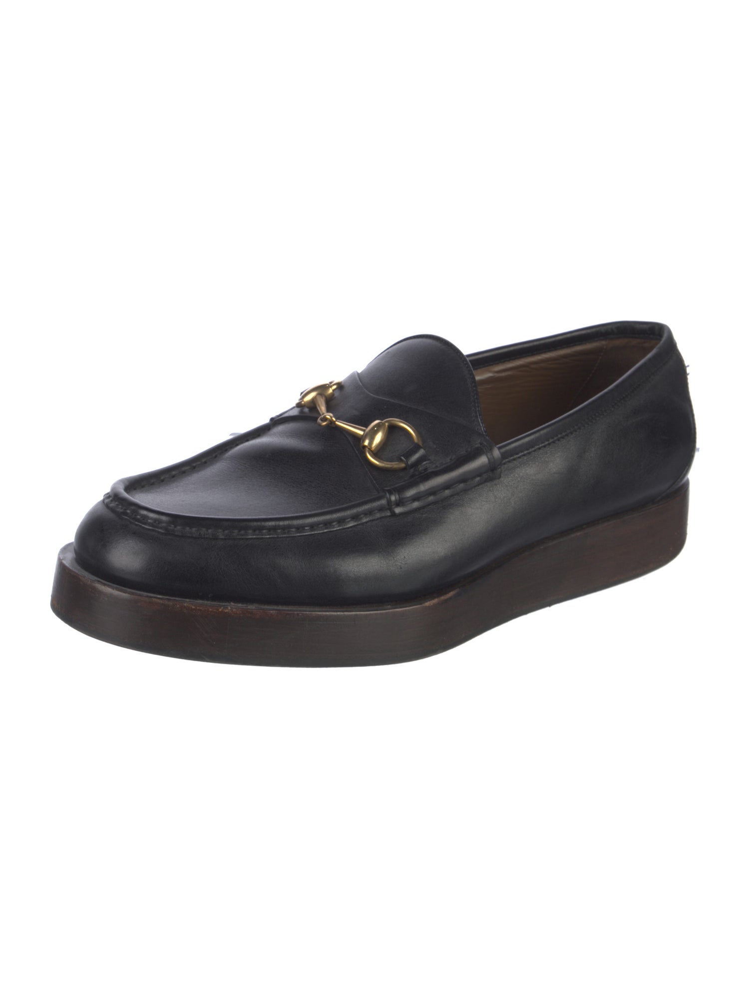 Gucci Horsebit Accent Leather Dress Loafers