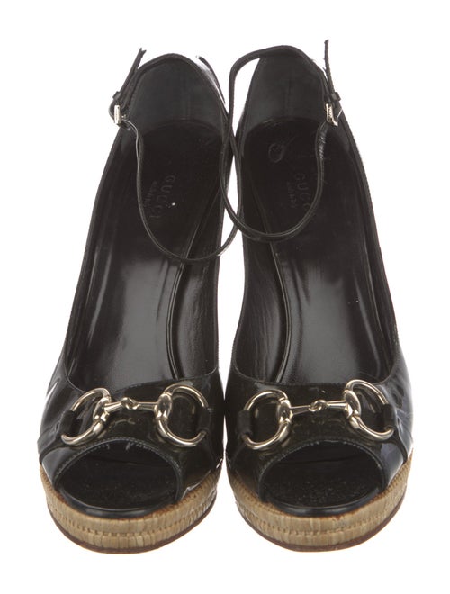 Gucci Horsebit Accent Patent Leather Pumps