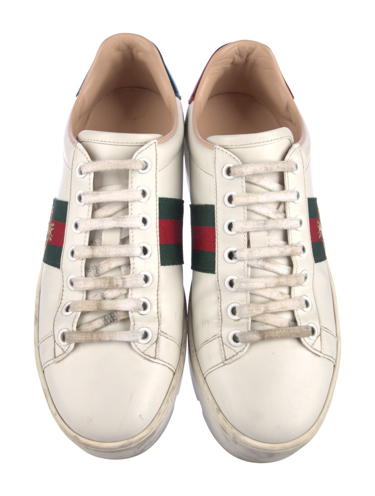 Gucci Web Accent Leather Sneakers