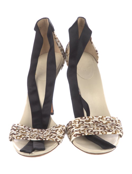 Gucci Satin Printed Sandals