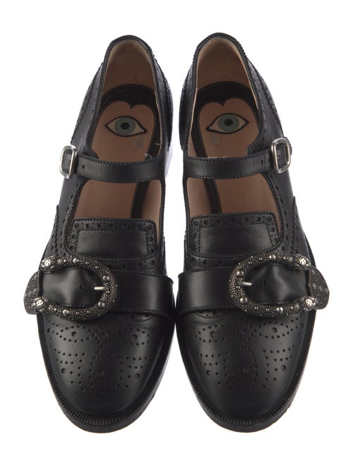 Gucci Bee Accent Leather Mary Jane Flats