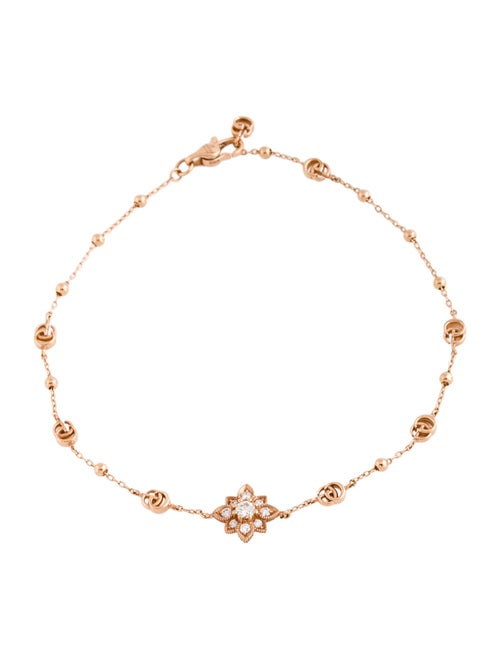Gucci 18K Diamond Flora Station Bracelet