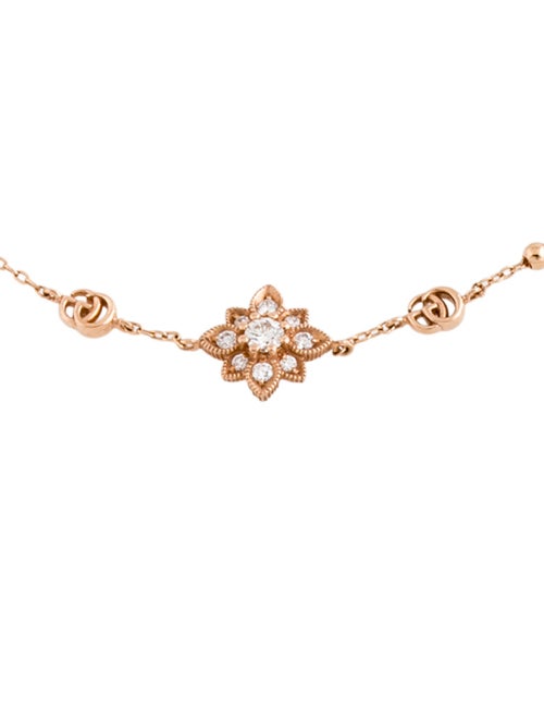 Gucci 18K Diamond Flora Station Bracelet