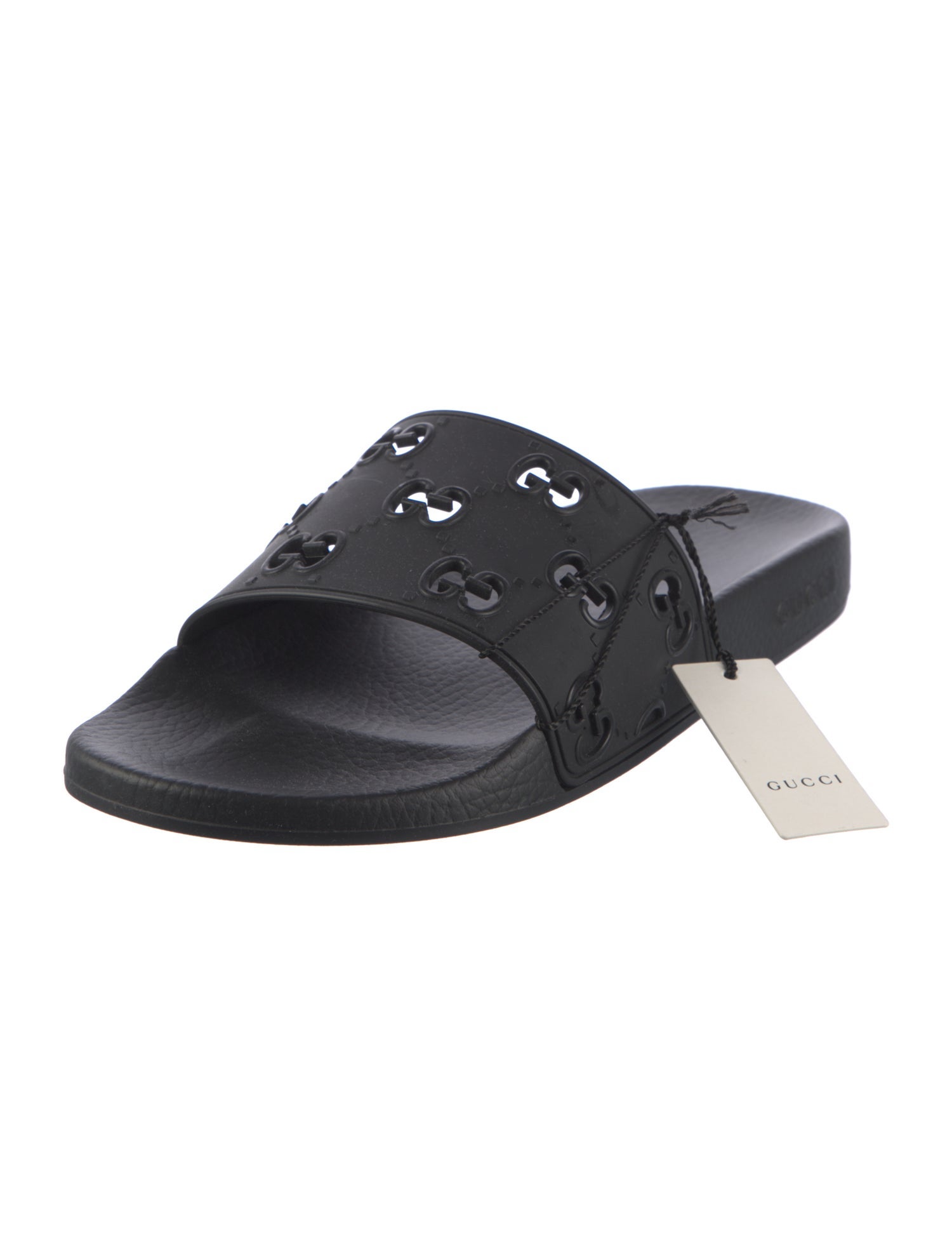Gucci GG Logo Rubber Slides w/ Tags