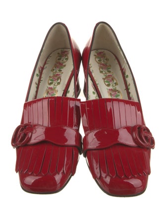 Gucci Running GG Logo Patent Leather Pumps