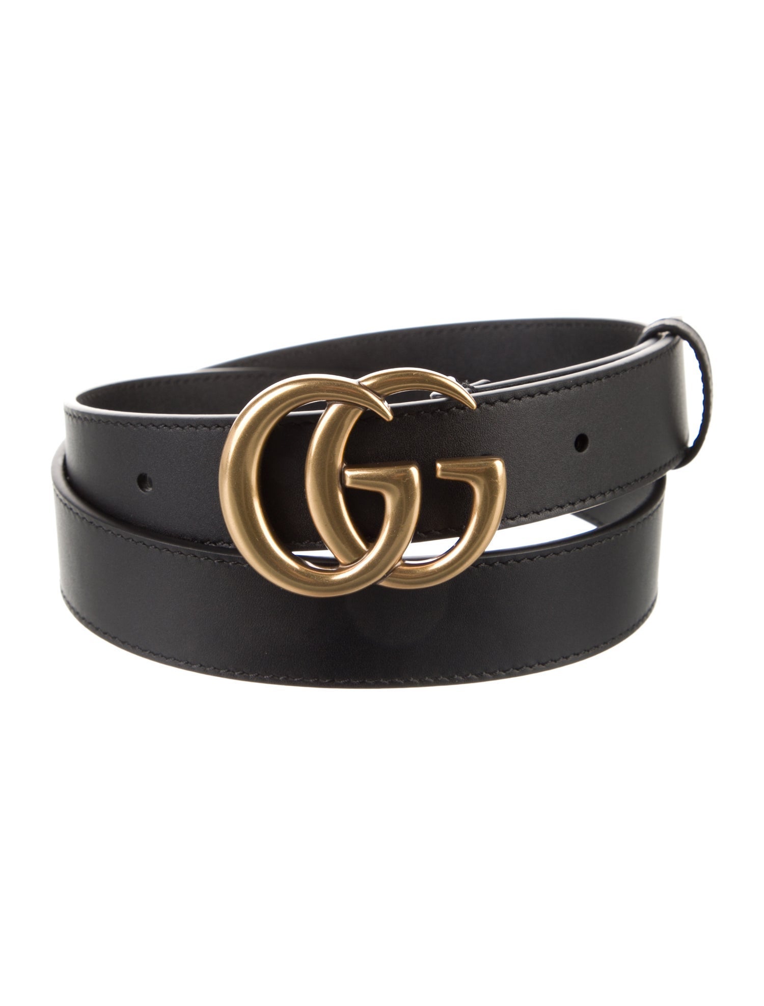 Gucci Double G Logo Skinny Belt