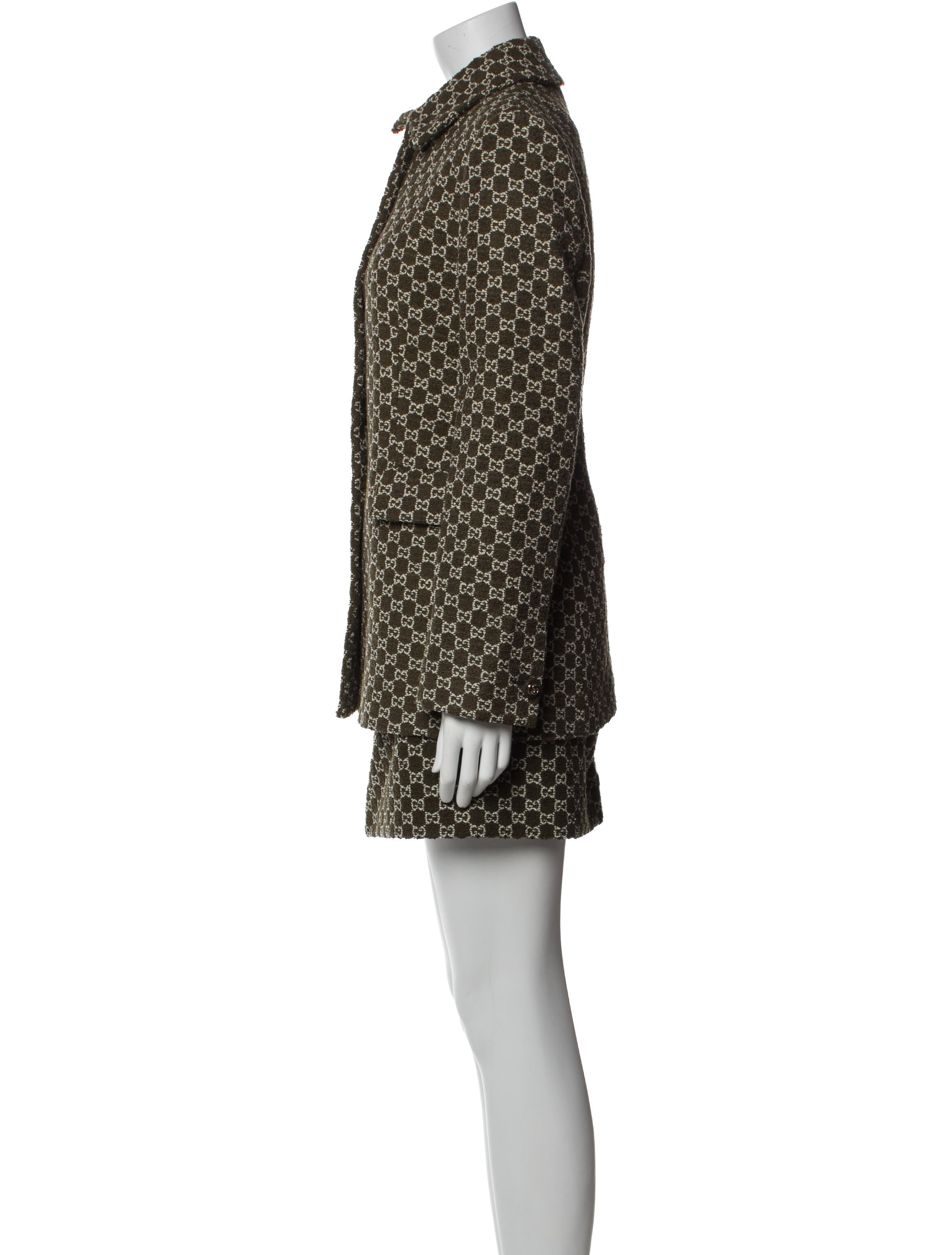 Gucci Tweed Pattern Skirt Set