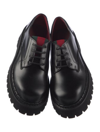 Gucci Web Accent Leather Oxfords