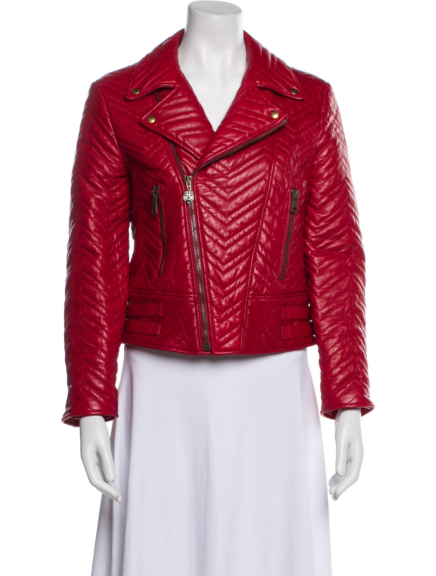 Gucci Leather Printed Biker Jacket