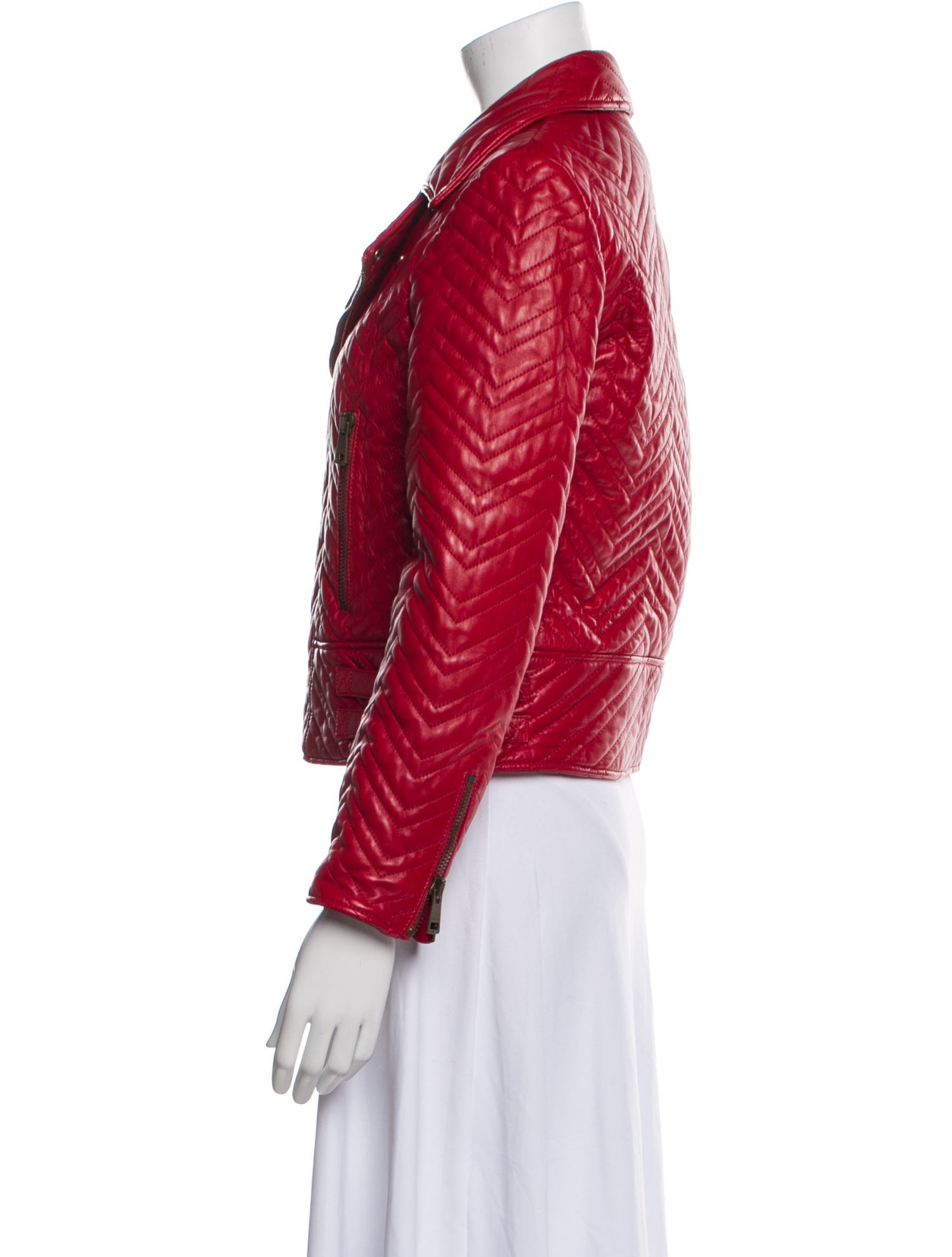 Gucci Leather Printed Biker Jacket