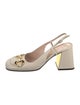 Gucci Horsebit Accent Leather Slingback Pumps