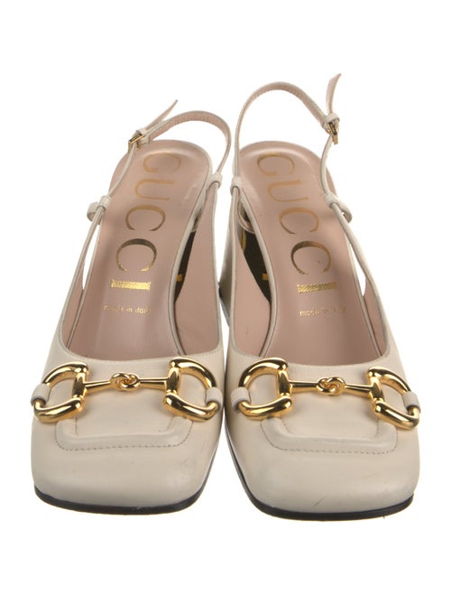 Gucci Horsebit Accent Leather Slingback Pumps