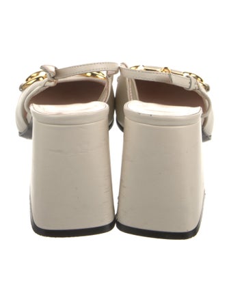 Gucci Horsebit Accent Leather Slingback Pumps