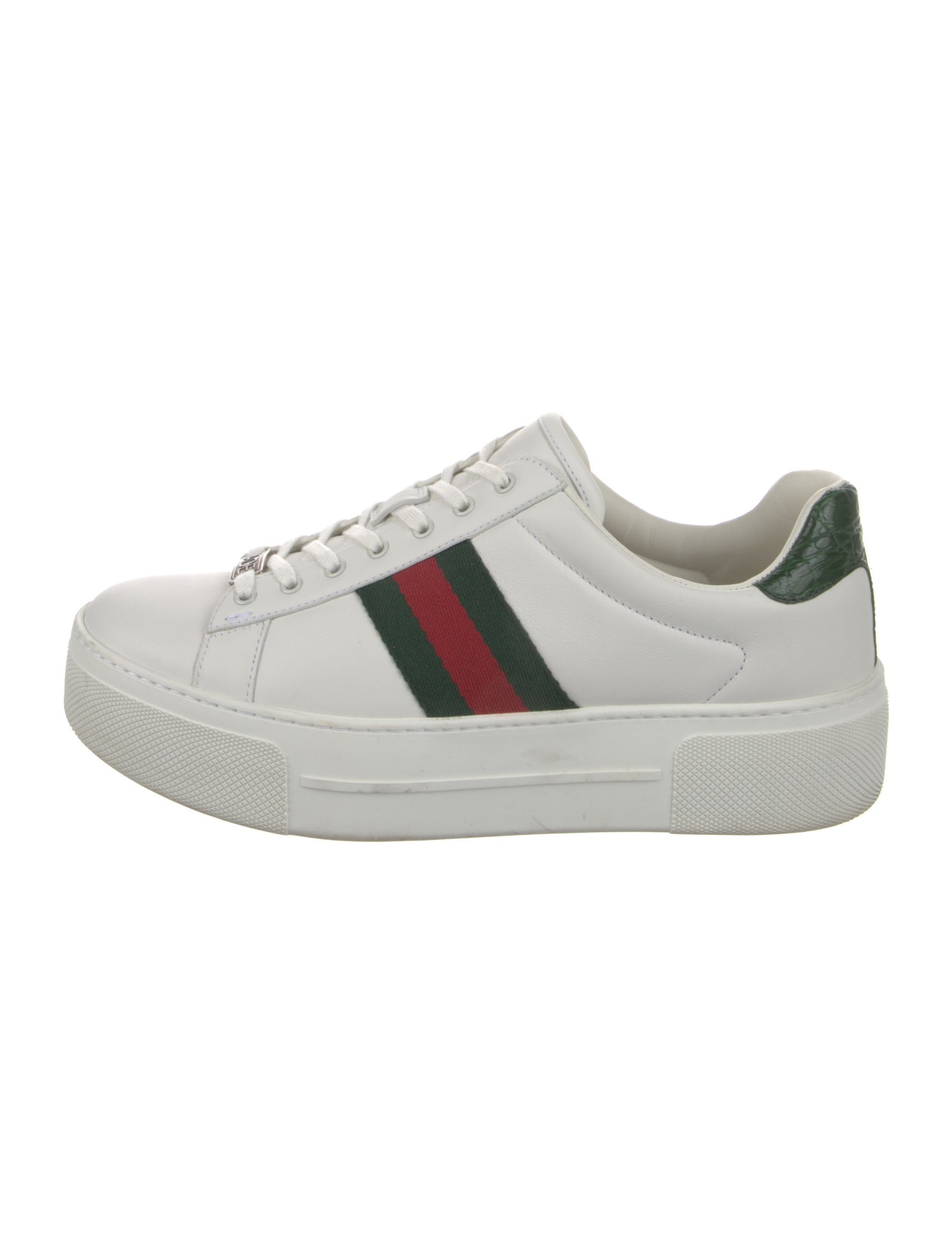Gucci Web Accent Leather Sneakers