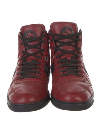 Gucci Web Accent Leather Sneakers