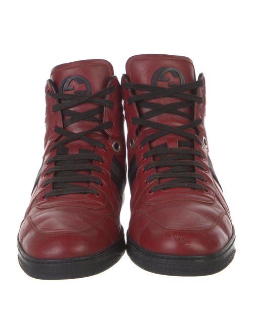 Gucci Web Accent Leather Sneakers