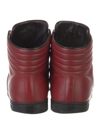 Gucci Web Accent Leather Sneakers