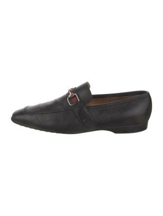 Gucci Web Accent Leather Dress Loafers