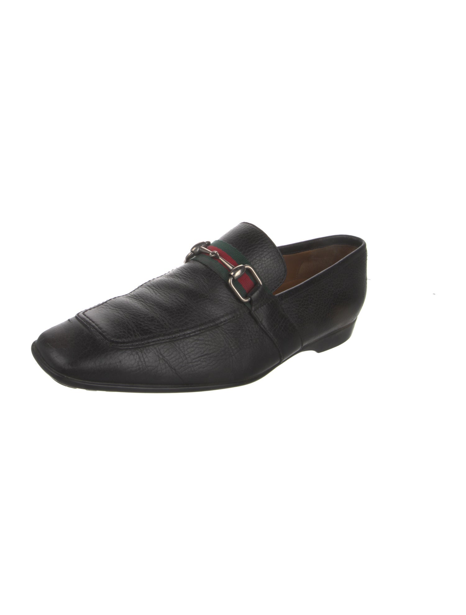 Gucci Web Accent Leather Dress Loafers