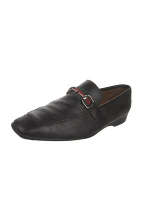 Gucci Web Accent Leather Dress Loafers