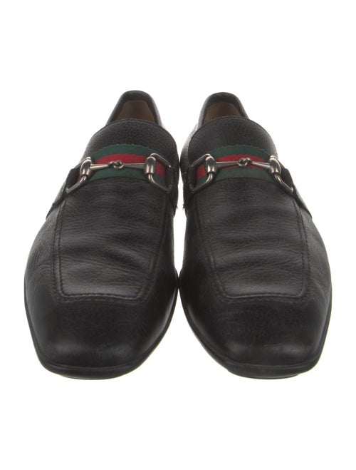 Gucci Web Accent Leather Dress Loafers
