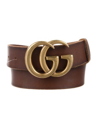 Gucci Double G Logo Leather Belt