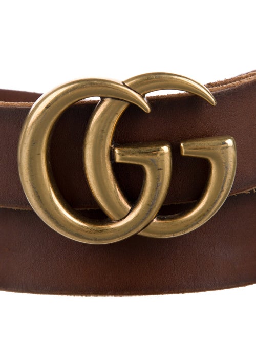 Gucci Double G Logo Leather Belt