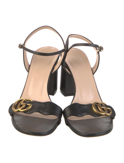 Gucci Double G Logo Leather Sandals