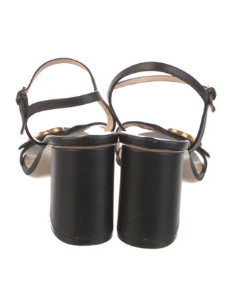 Gucci Double G Logo Leather Sandals