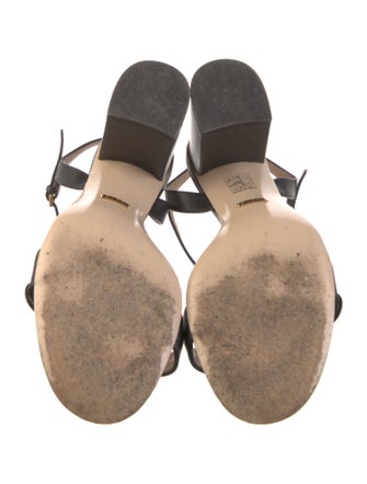 Gucci Double G Logo Leather Sandals
