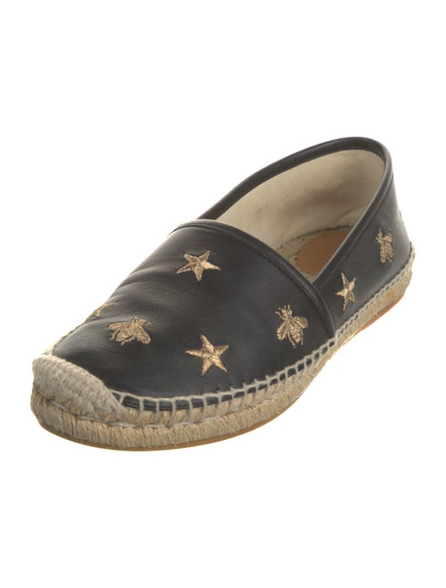 Gucci Bee Accent Leather Espadrilles
