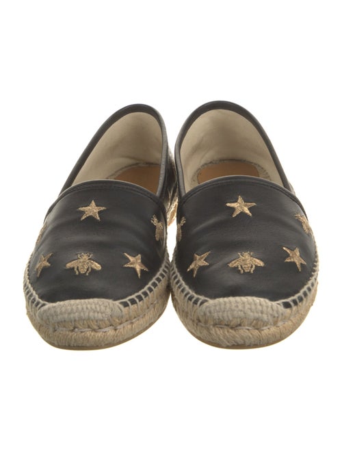Gucci Bee Accent Leather Espadrilles