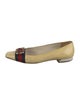 Gucci Sylvie Web Accent Patent Leather Ballet Flats