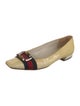 Gucci Sylvie Web Accent Patent Leather Ballet Flats