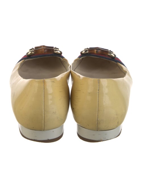 Gucci Sylvie Web Accent Patent Leather Ballet Flats