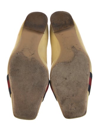 Gucci Sylvie Web Accent Patent Leather Ballet Flats