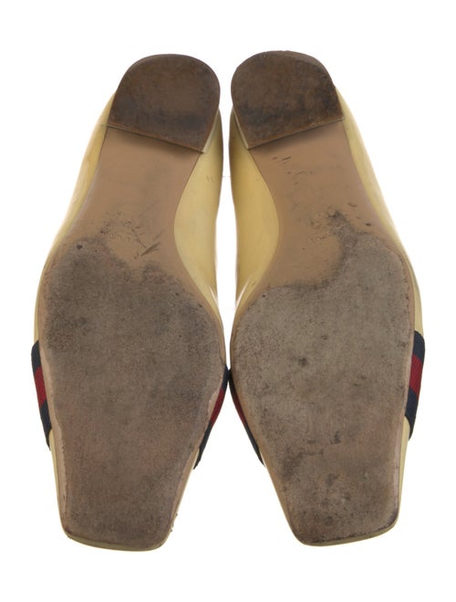 Gucci Sylvie Web Accent Patent Leather Ballet Flats